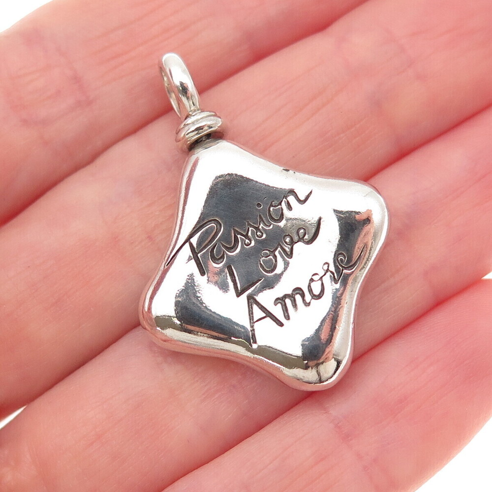 925 Sterling Silver Vintage Passion Love Amore Charm Pendant